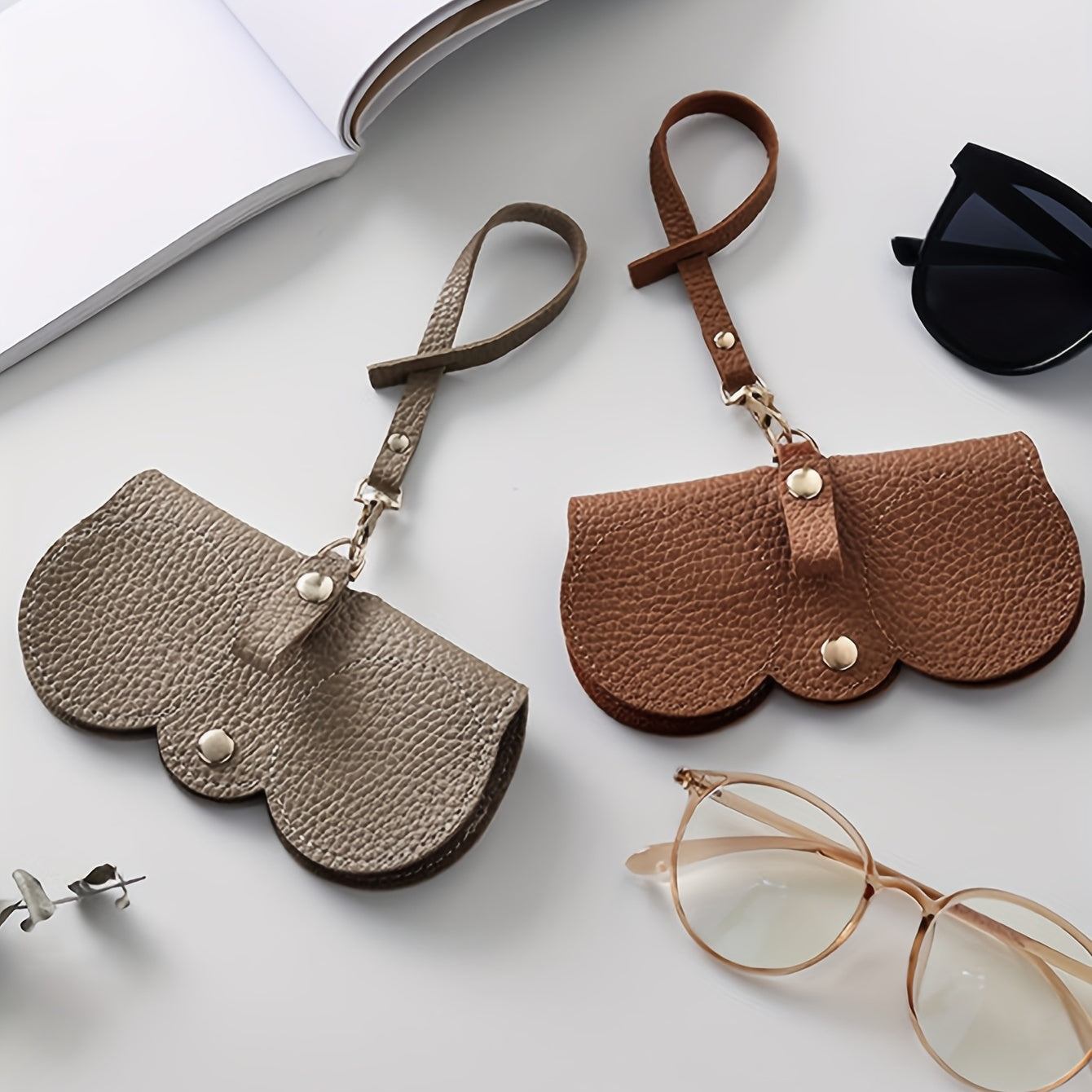 Lychee Embossed Glasses Bag Cover Sunglasses Reading Glasses Pouch Case