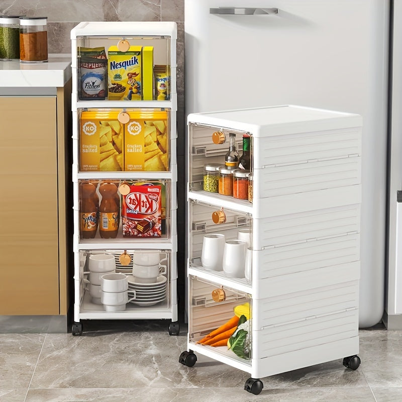 Foldable 5-Layer Storage Box Cabinet with Wheels
