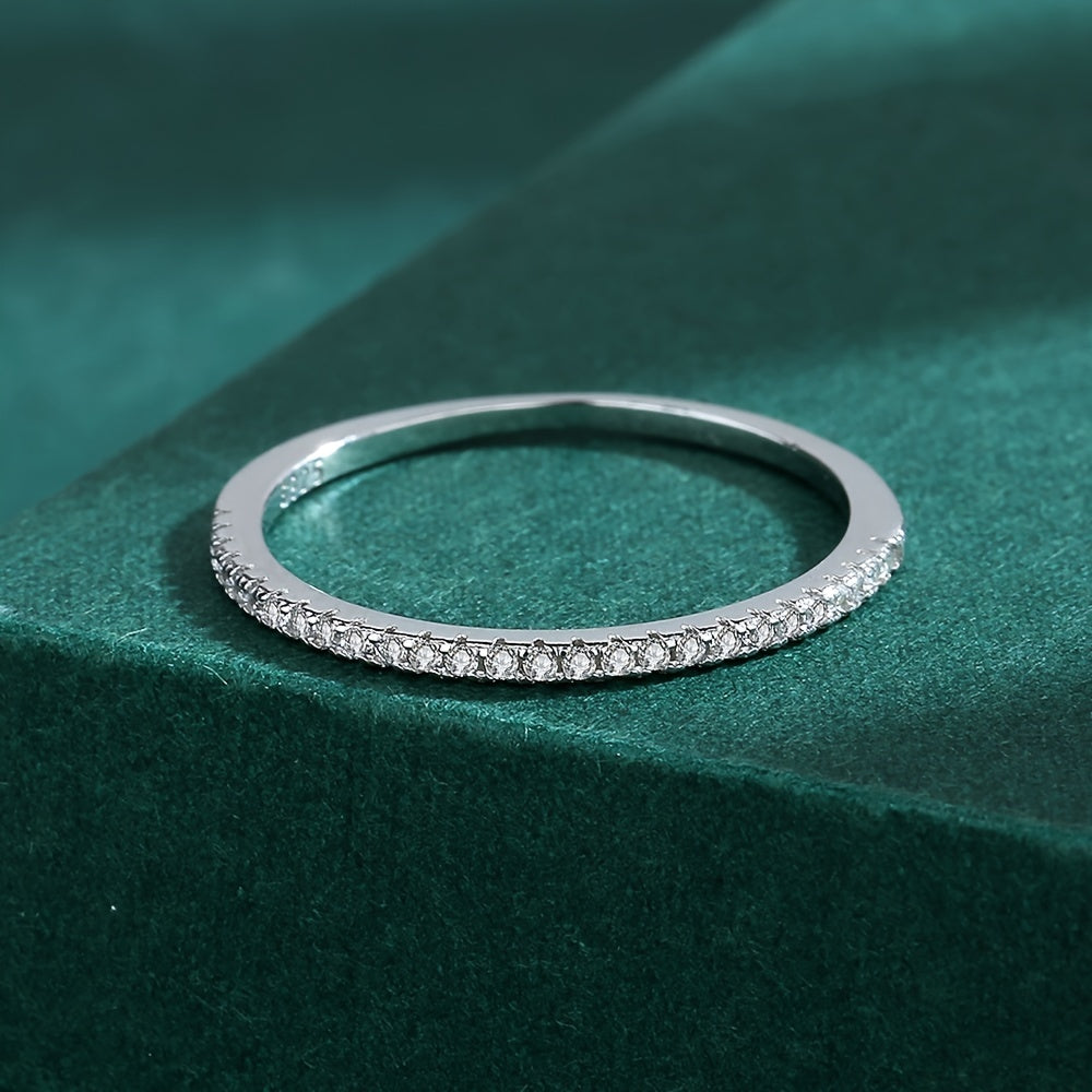 925 Sterling Silver Zircon Band Ring Women's Wedding Ring