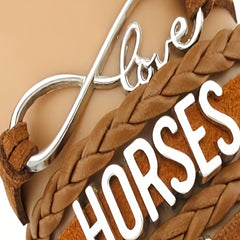Infinity Love Horse Bracelet - Men Unisex Brown