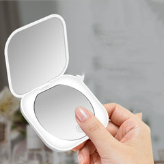 Compact Travel Makeup Mirror 1X 3X Magnification Rechargeable LED Lighted