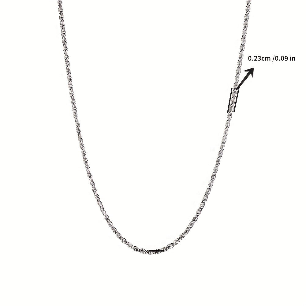 Silver Twist Rope Chain Necklace Women's DIY Necklace