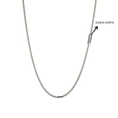 Silver Twist Rope Chain Necklace Women's DIY Necklace