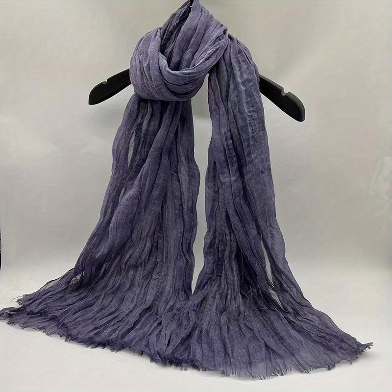 Boho Style Linen Twist Scarf for Outdoor Activity
