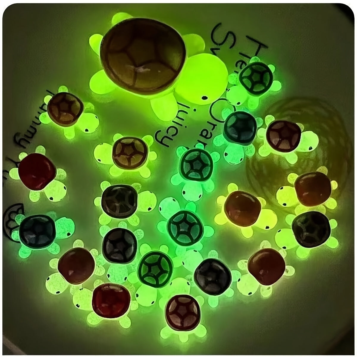 DIY Luminous Mini Turtle Statue - Glow in the Dark Resin Toy
