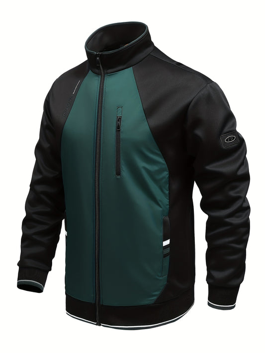 Men's Zip Up Jacket & Pants Set, Stylish 2pcs