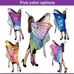 Adult Butterfly Wing Cape Set with Antenna Headband & Lace Mask