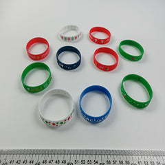 Christmas Silicone Wristbands Pack Bracelets Holiday Party Favors Bulk