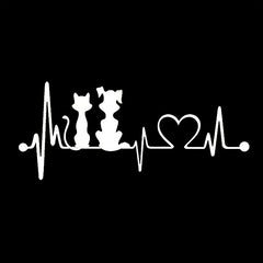 3D Cat & Dog Heartbeat Heart Care Car & Motorcycle Stickers