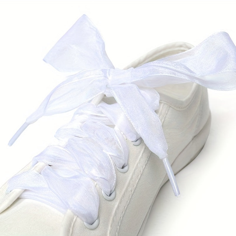 1pc Lace Chiffon Shoelace Silk Versatile Ice Cream Shoelace