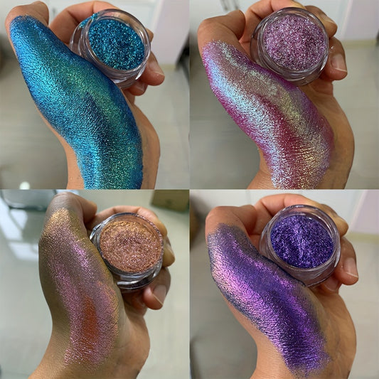 Aurora Chameleon Glitter Powder in Berry Mixed Purple Green Shades