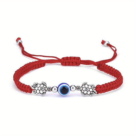 Devil's Eye Theme Braided Anklet Adjustable Ankle Bracelet