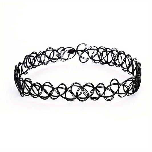 Colorful Rice Beads Elastic Necklace Choker Personality Neck Chain