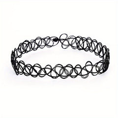 Colorful Rice Beads Elastic Necklace Choker Personality Neck Chain