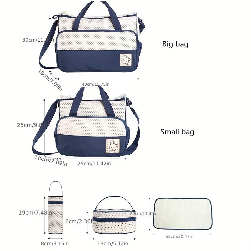 Stylish Waterproof Mommy Bag 5-Piece Set