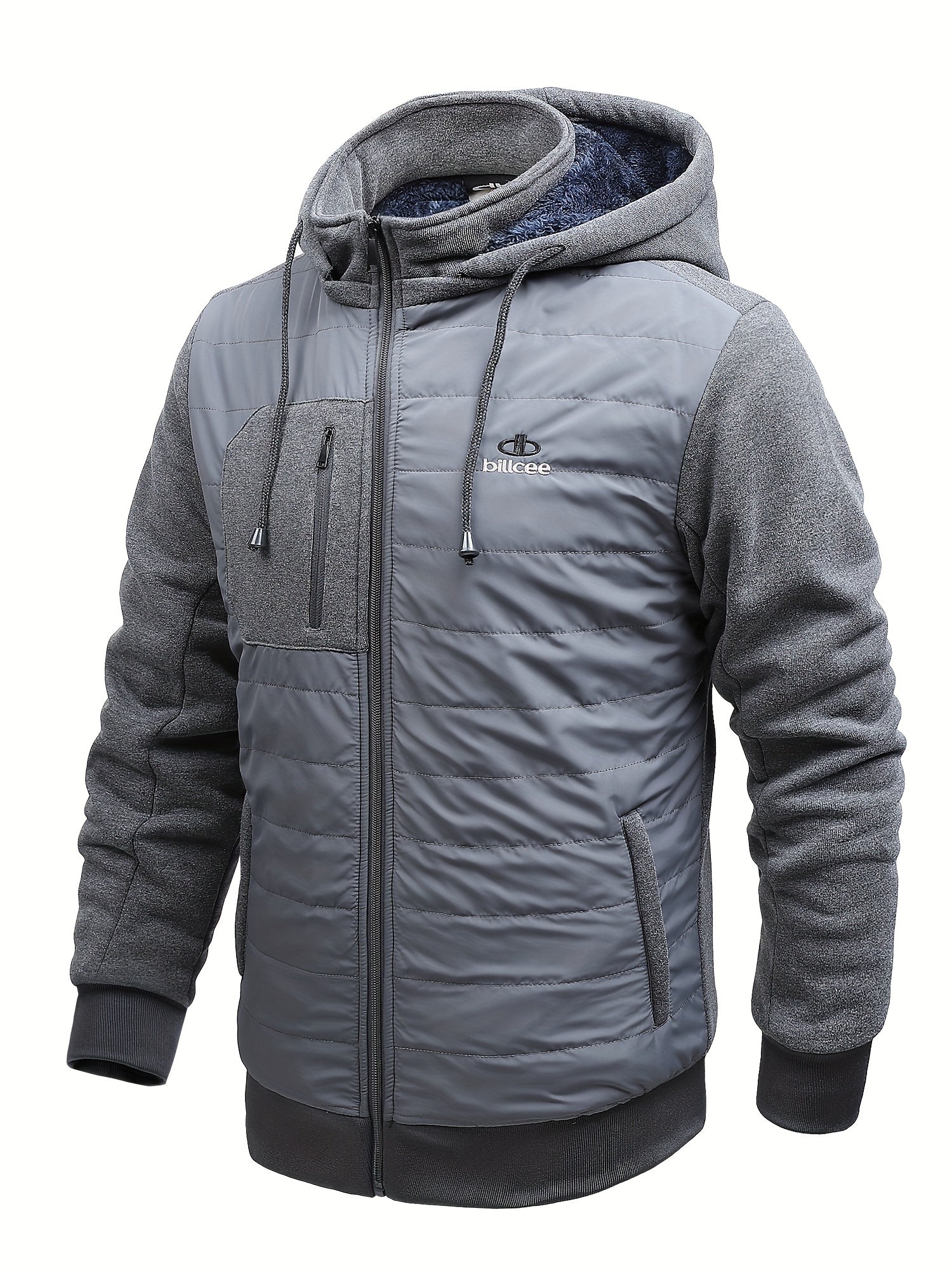 Men's Winter Sports Suit Stand Collar Zip Jacket & Thick Pants