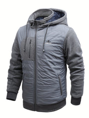 Men's Winter Sports Suit Stand Collar Zip Jacket & Thick Pants