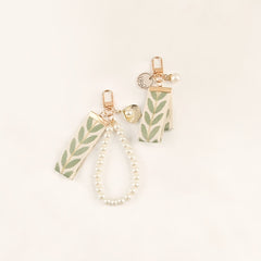 Green Ribbon Car Keychain Women's Retro Keychain Accessories