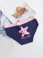 5pcs Cotton Cartoon Briefs Panties Set For Women