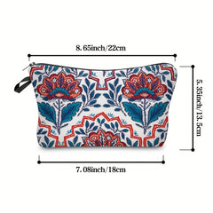 Vintage Floral Cosmetic Bag Women Multifunctional Makeup Travel Toiletry Bag