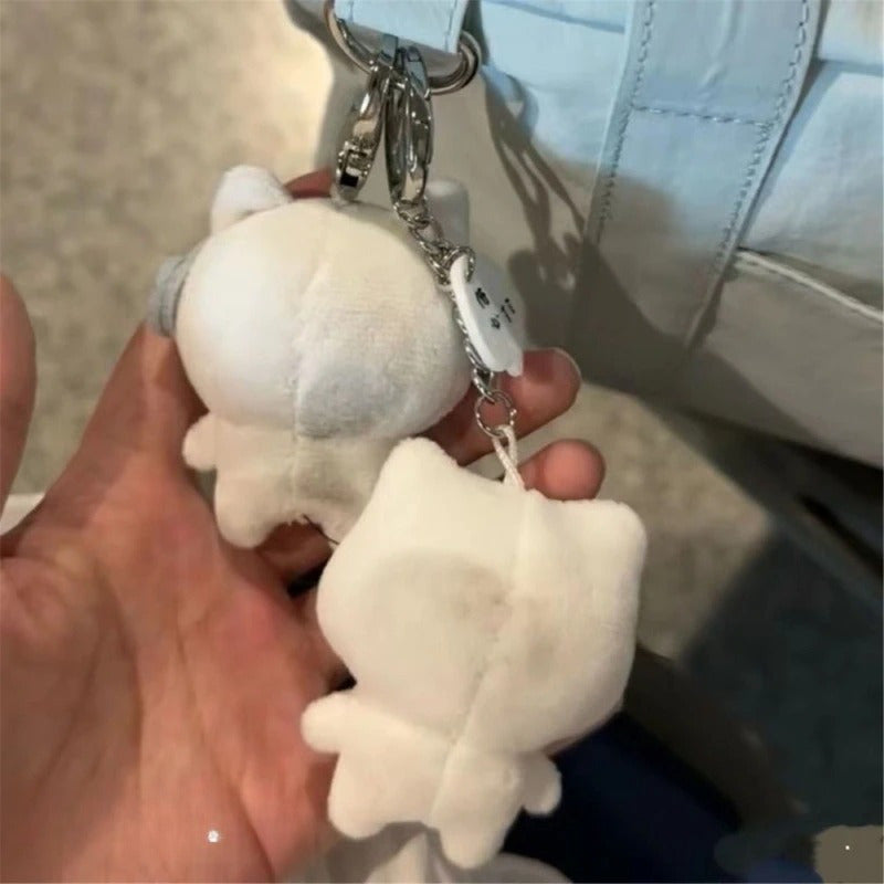 3pcs Plush Bag Charm Keyring Pendant Cats Accessory Gift for Her