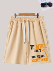 Men's Grumpy Old Man Print Drawstring Shorts
