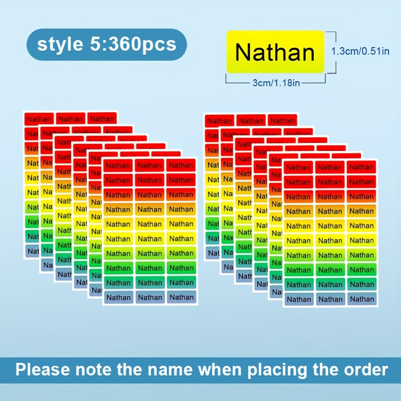 Custom Name Sticker Waterproof Office School Supplies