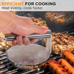 Stainless Steel Burger Smasher Press Non Stick Hamburger Press