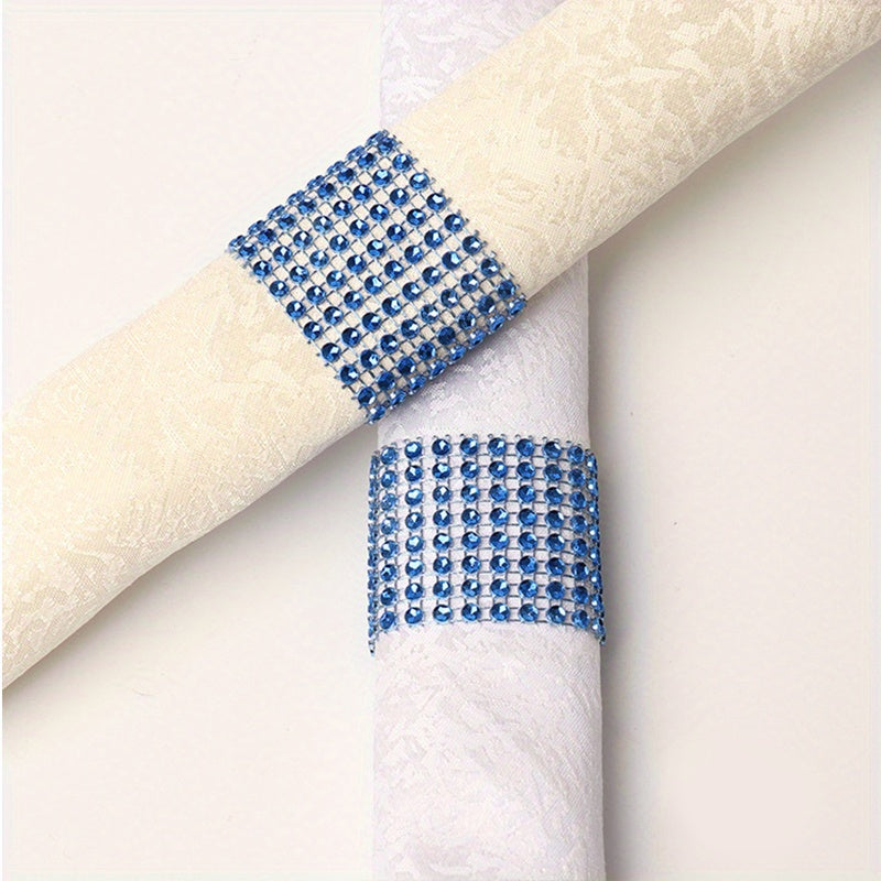 6pcs Rhinestone Napkin Rings for Parties, Weddings, and Gatherings