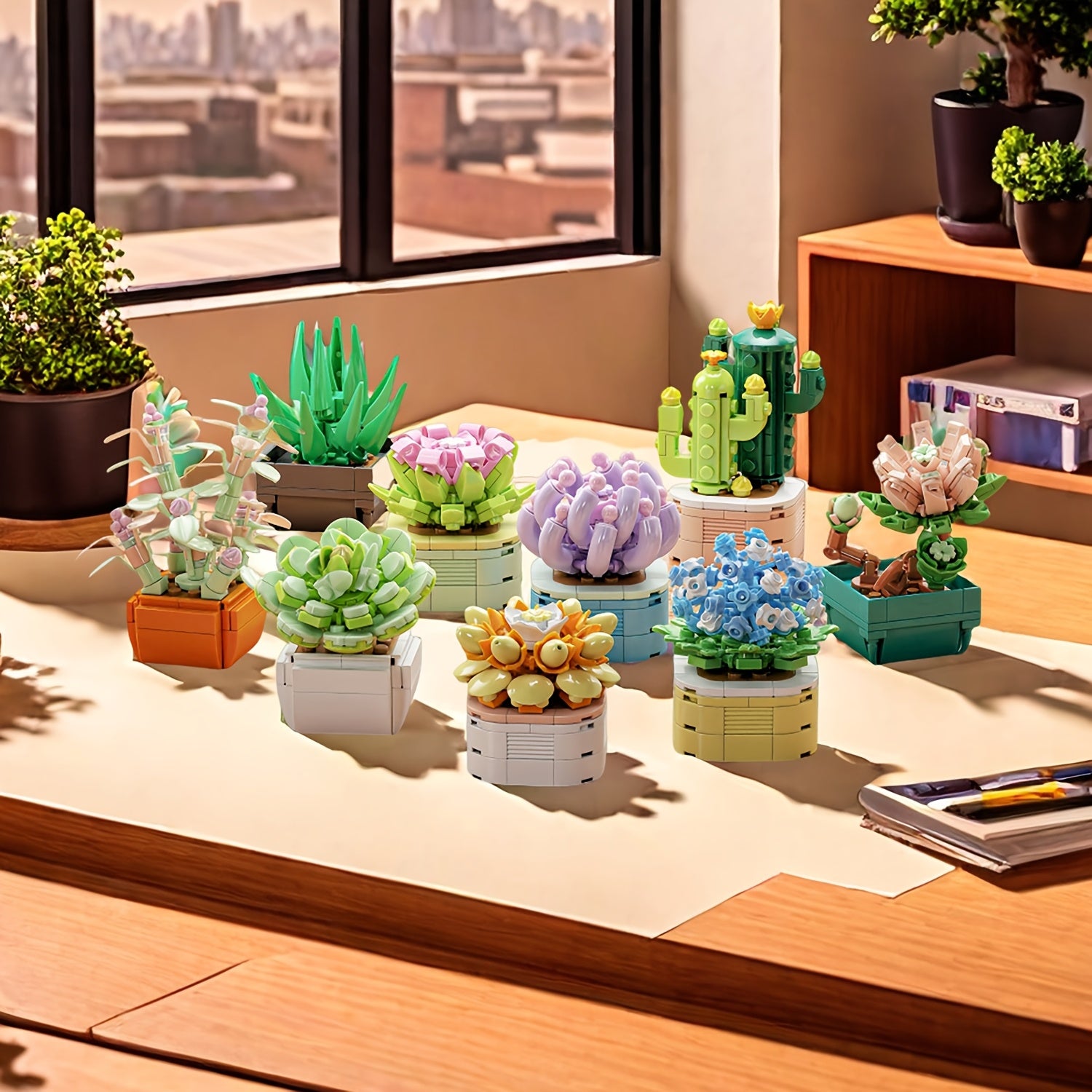 Creative Flower Pot Building Block Puzzle Toy Set