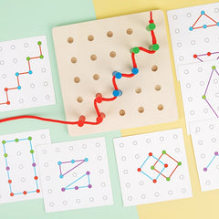 Colorful Wooden Rope Threading Game for Kids
