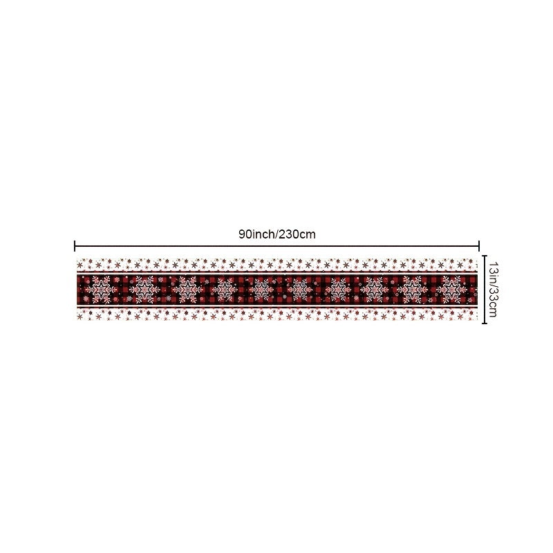Snowflake Plaid Table Runner Festive Christmas Decor for Home & Parties