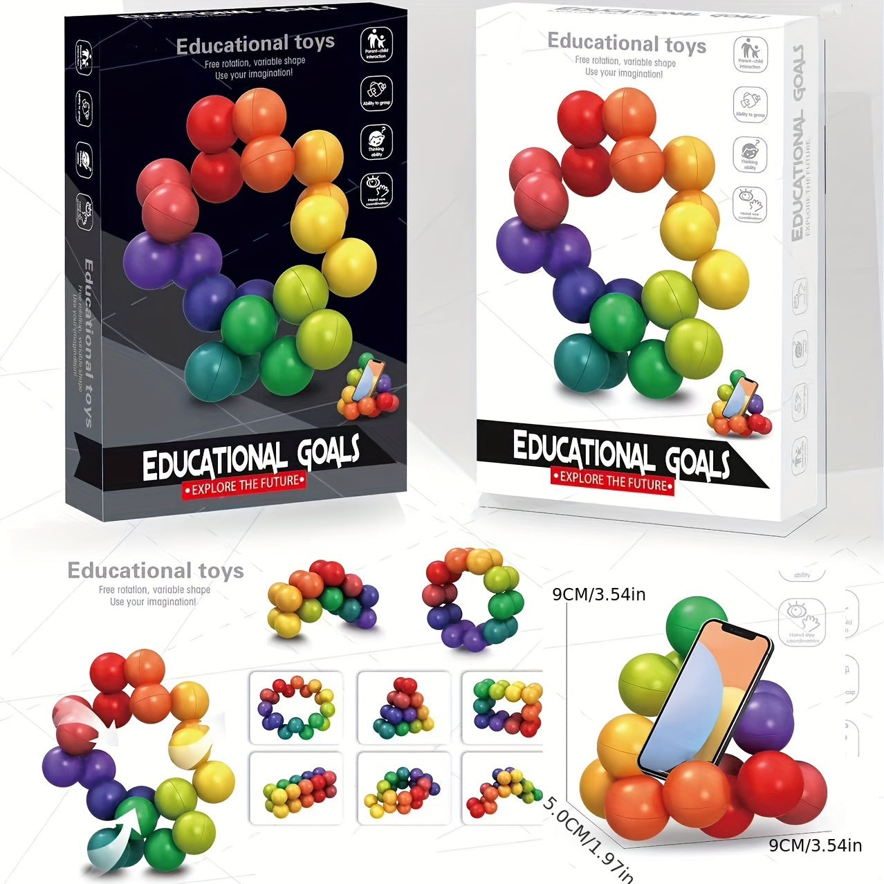 Assorted Plastic Beads Box - Novel Recreational Toy