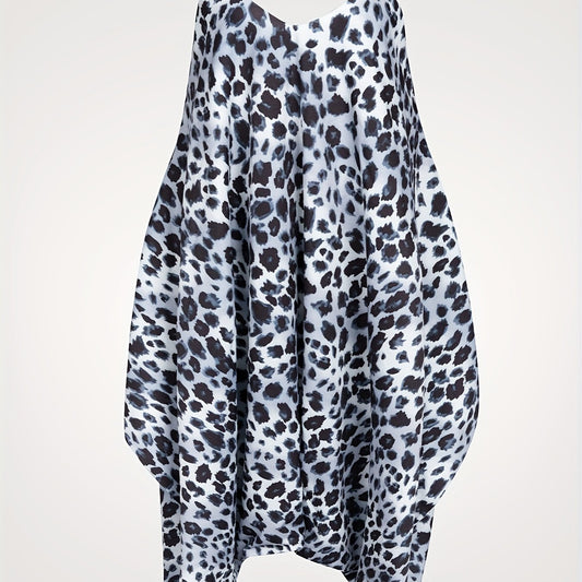  Leopard Print V Neck Harem Jumpsuit
