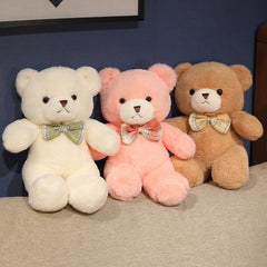2pcs Teddy Bear Plush Toy with Bow Soft Bear Gift