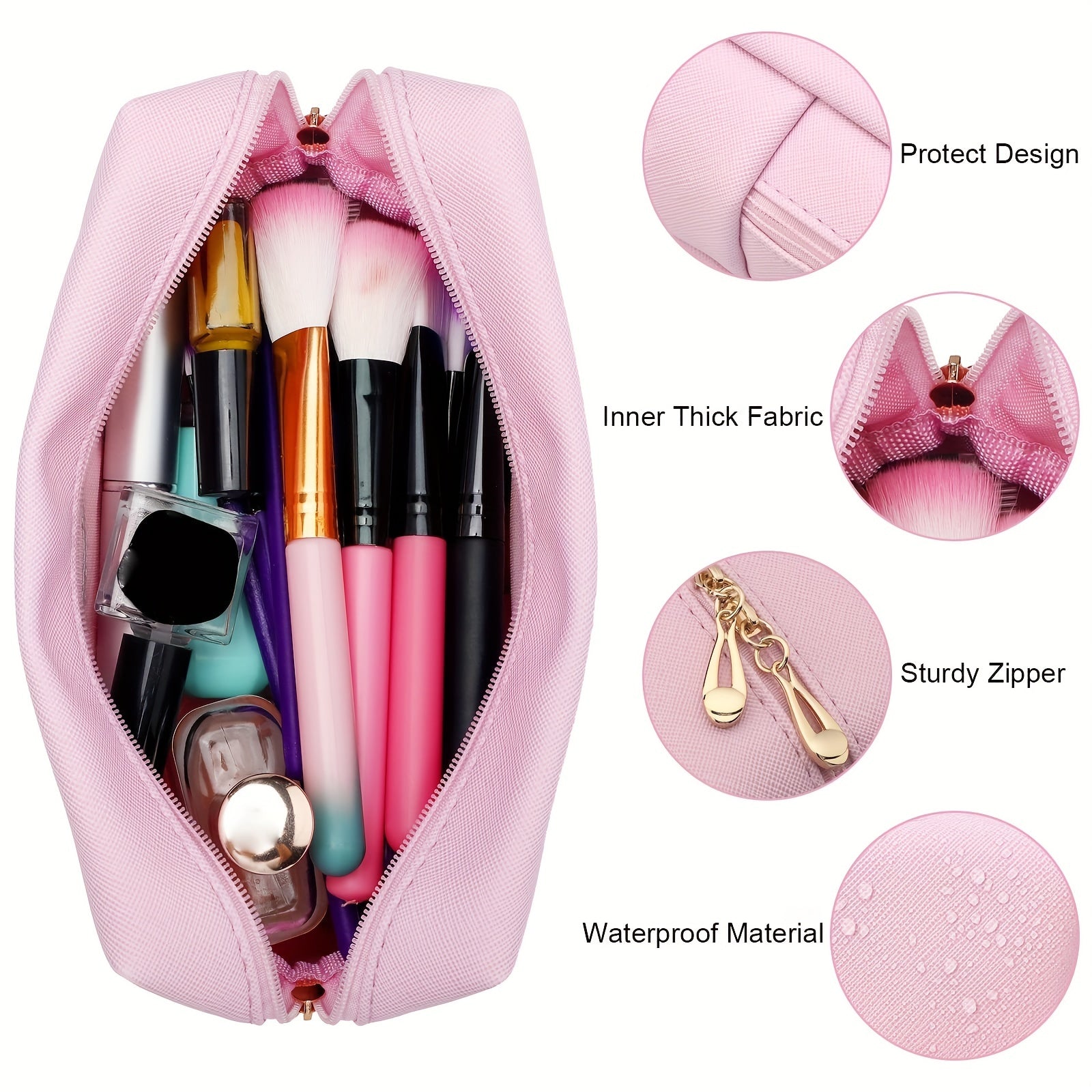 Lightning Cloud Heart Patch Cosmetic Pouch Makeup Bag Travel Zipper Pouch