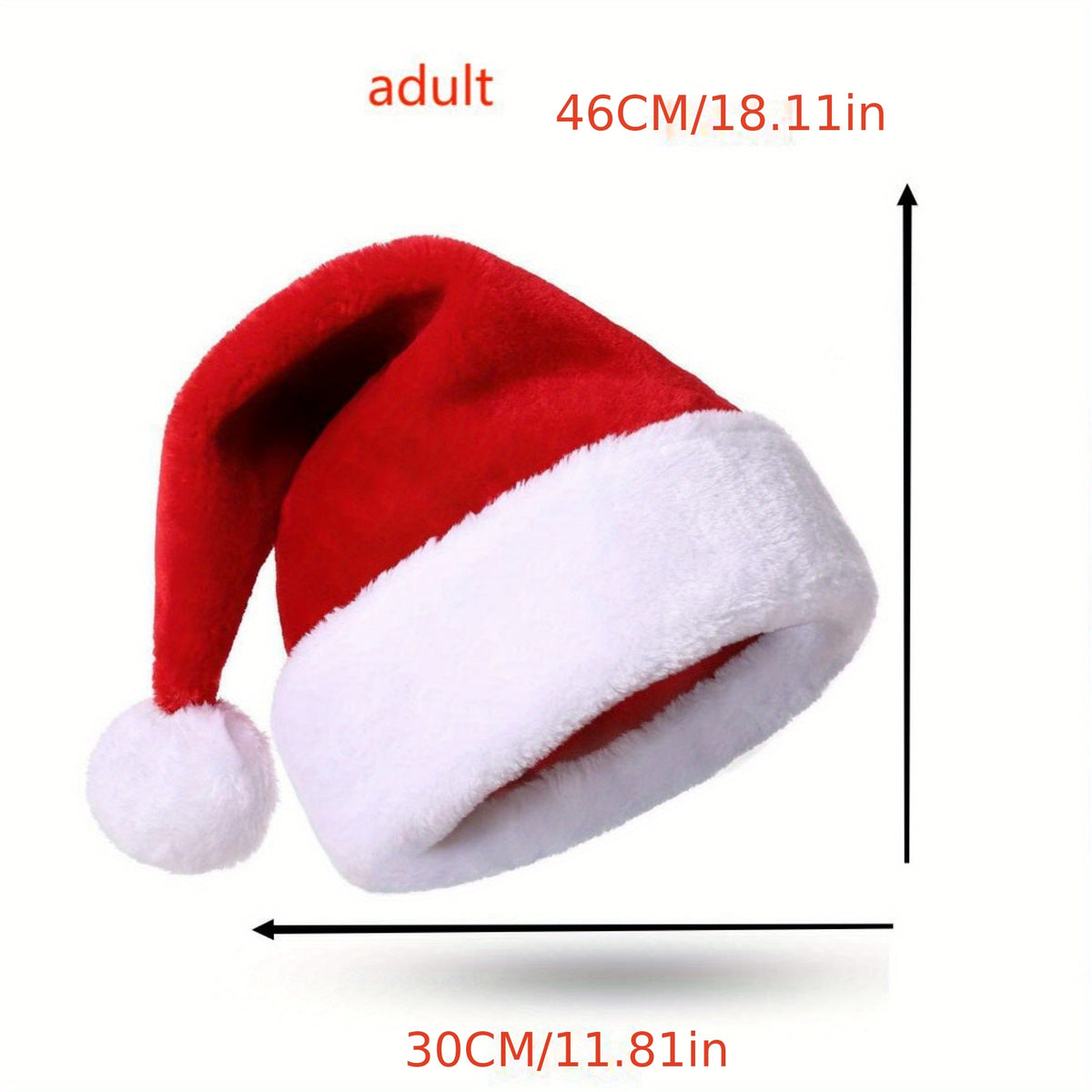 Plush Christmas Hat for Adults and Kids