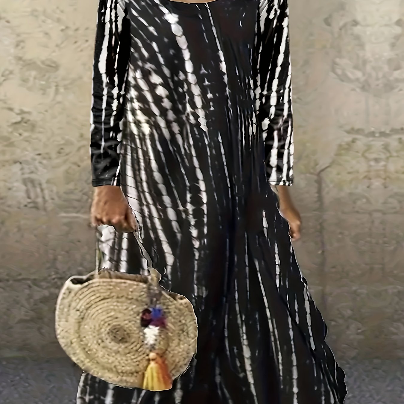  Tie Dye Long Sleeve Maxi Dress