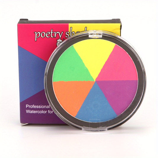 6 Colors Fluorescent Face Body Paint Round Box Water Soluble Body Paint