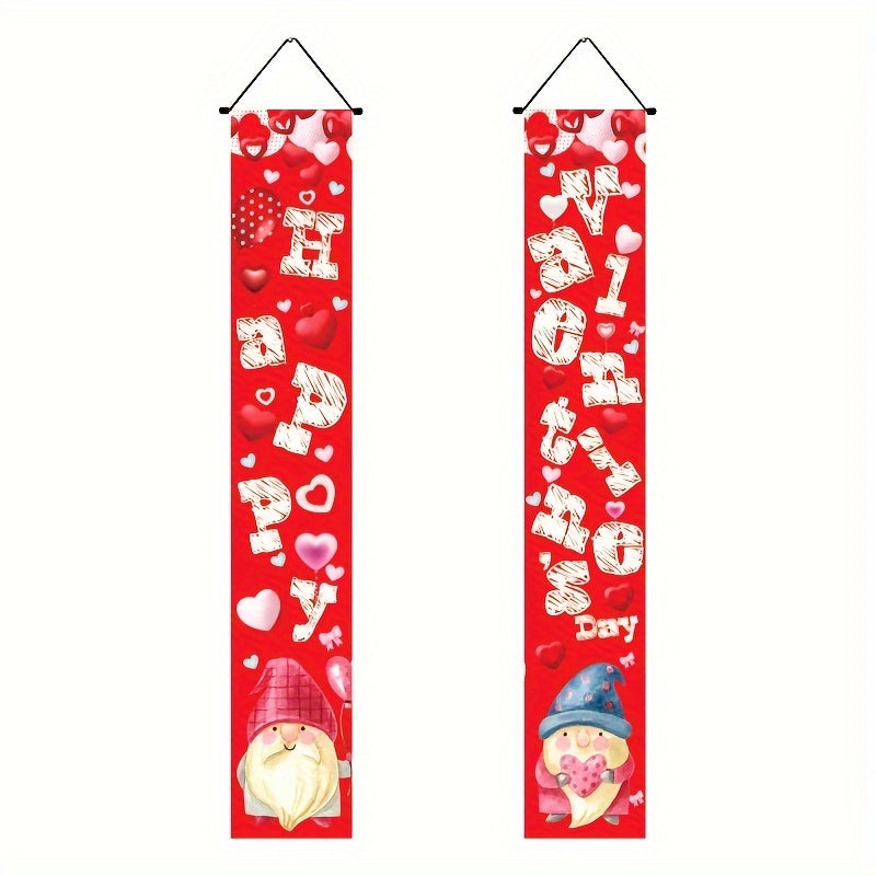 Gnome Doll Pink Red Decorative Couplet Door Hanging Scene Decor