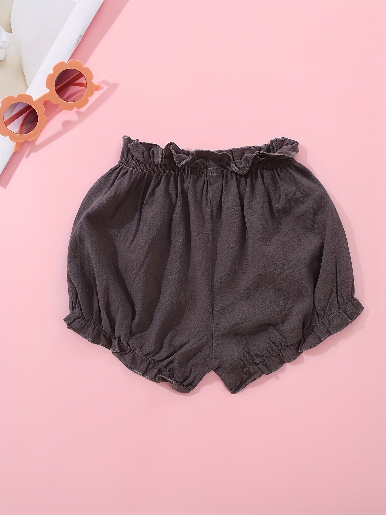 Toddler Girls Cotton Ruffle Trim Shorts Kids Summer Clothes