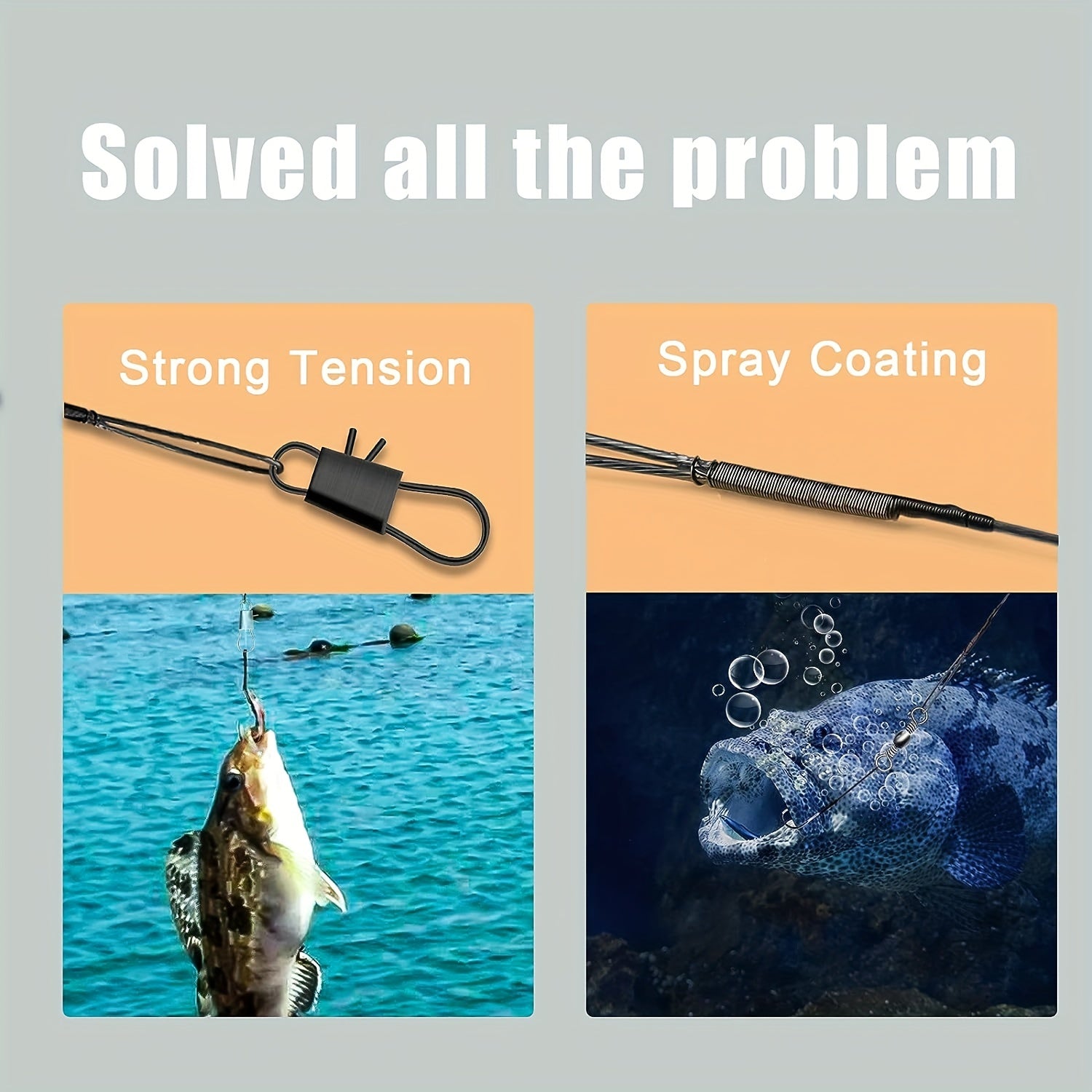 30pcs Fishing Tackle Leaders Stainless Steel Wire with Swivel Snaps