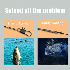 30pcs Fishing Tackle Leaders Stainless Steel Wire with Swivel Snaps