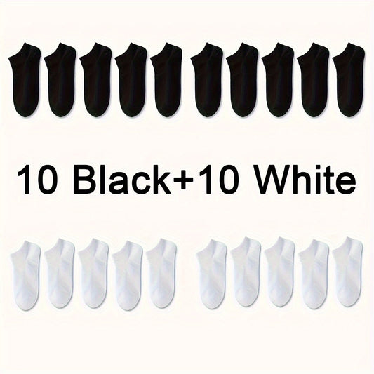 Quick Dry Anti-Odor Sport Socks for Men and Women - 20 Pairs