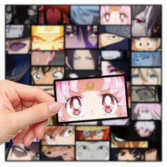 40pcs Anime Character Eyes Graffiti Stickers Waterproof DIY Decor