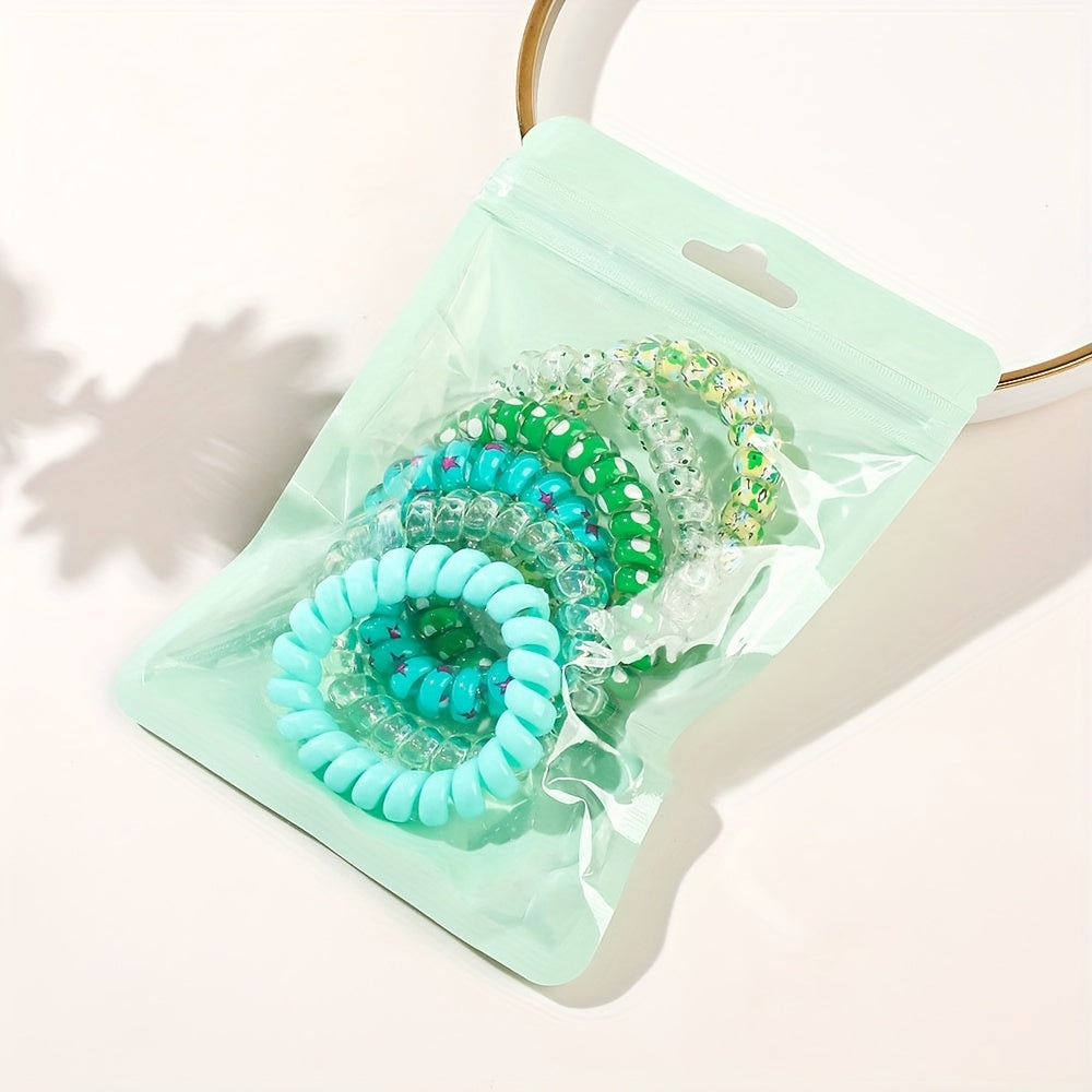 6 Pcs Floral Spiral Hair Tie Colorful Ponytail Holder Hair Tie Hair Accessories
