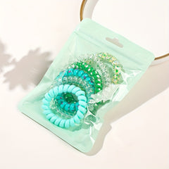 6 Pcs Floral Spiral Hair Tie Colorful Ponytail Holder Hair Tie Hair Accessories