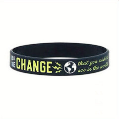 Silicone Inspirational Quote Bracelet - Motivational Rubber Wristband