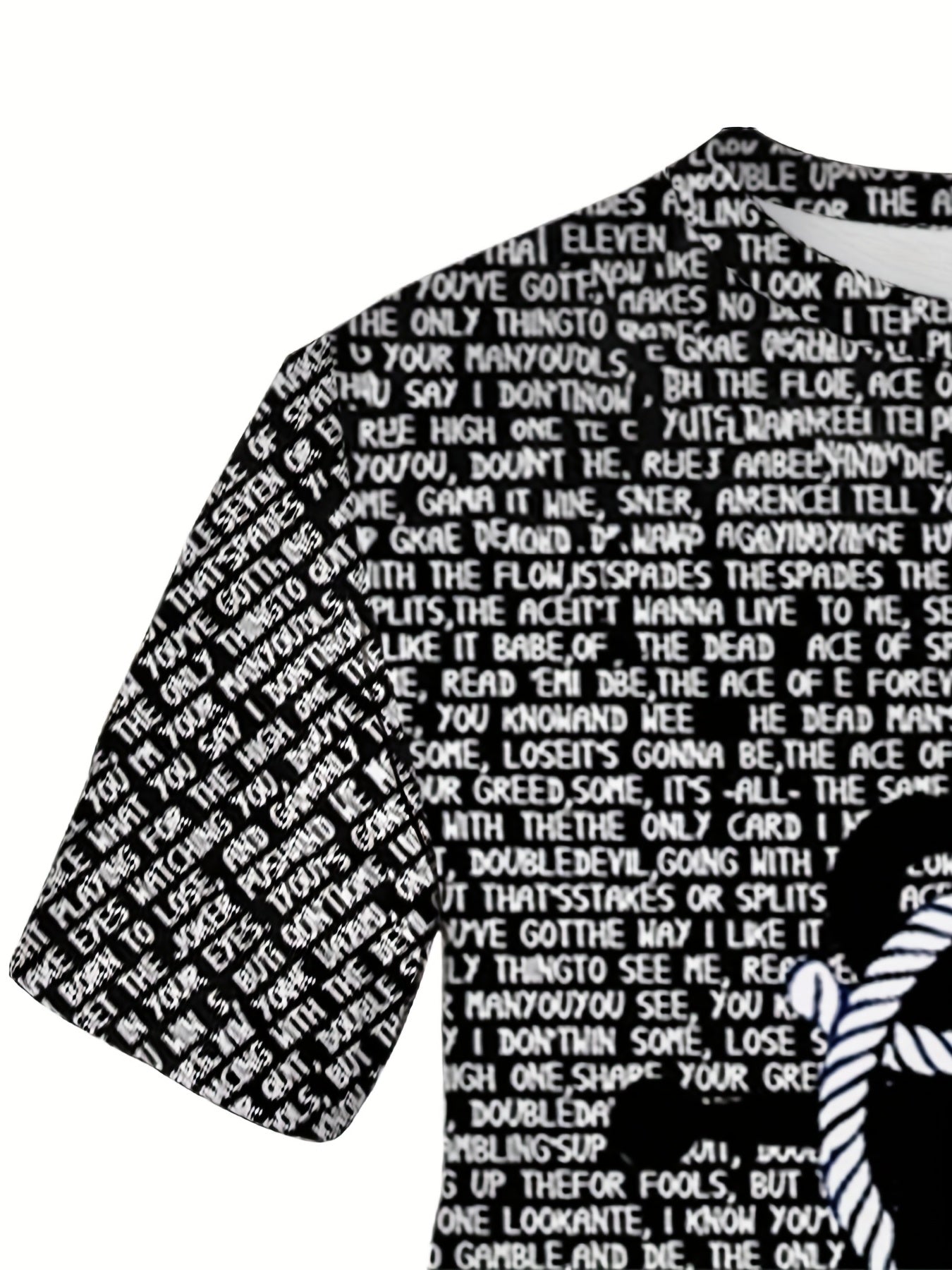 Men's Anchor Print T-shirt Casual Stretch Tee for Summer