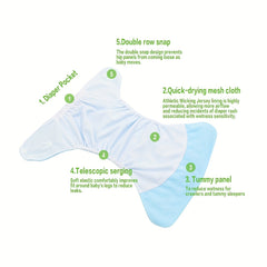 Reusable Washable Pocket Diaper for Boys & Girls